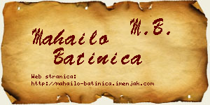 Mahailo Batinica vizit kartica